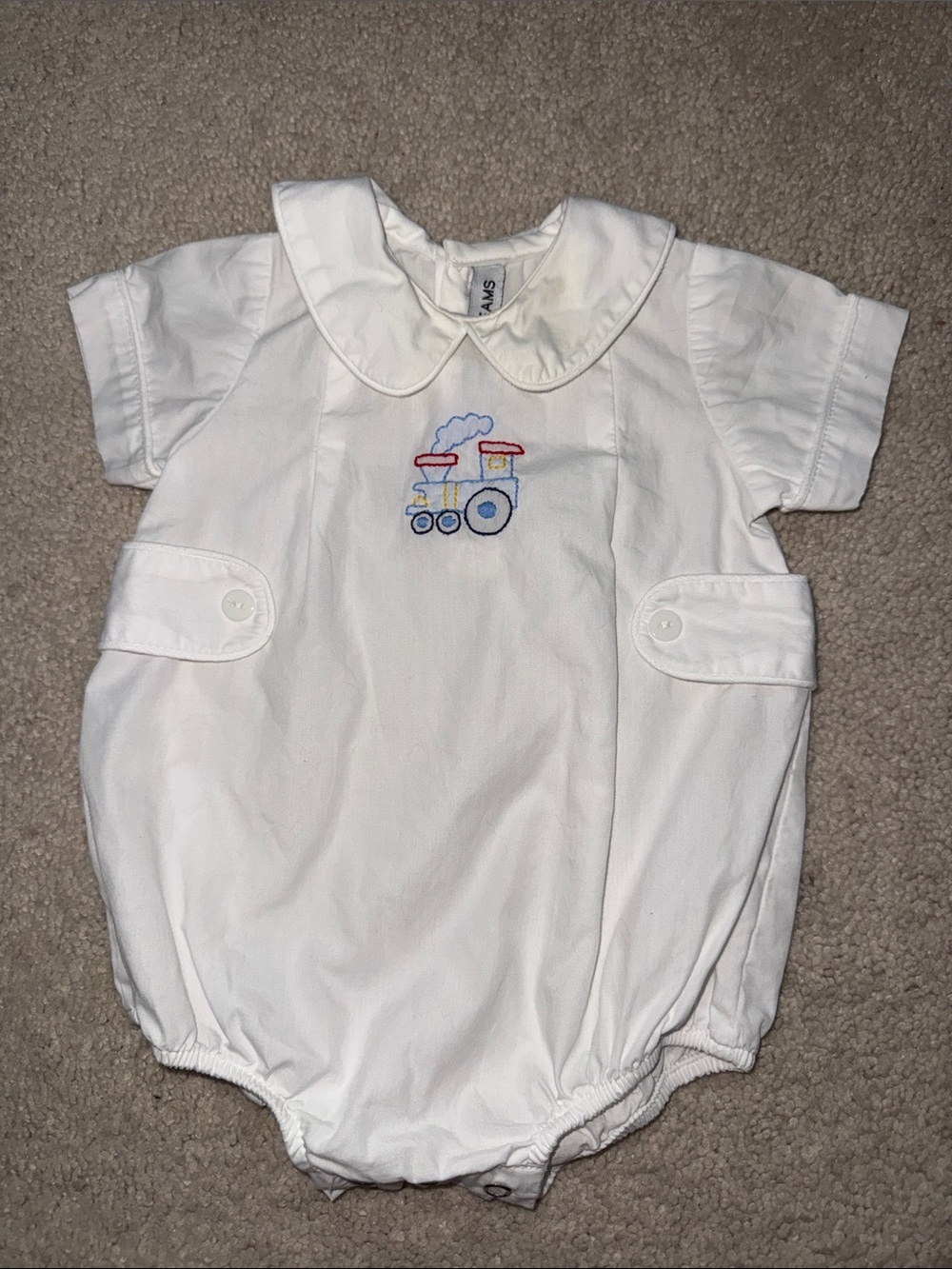 Sweet Dreams Baby Boys' Train Embroidered bubble